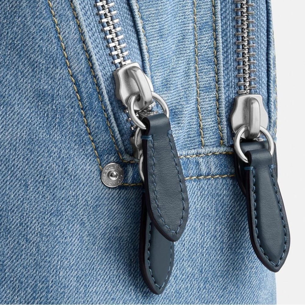 NWT COACH Charter Backpack Blue Indigo Denim CR764 Large Full Size - Picture 4 of 13